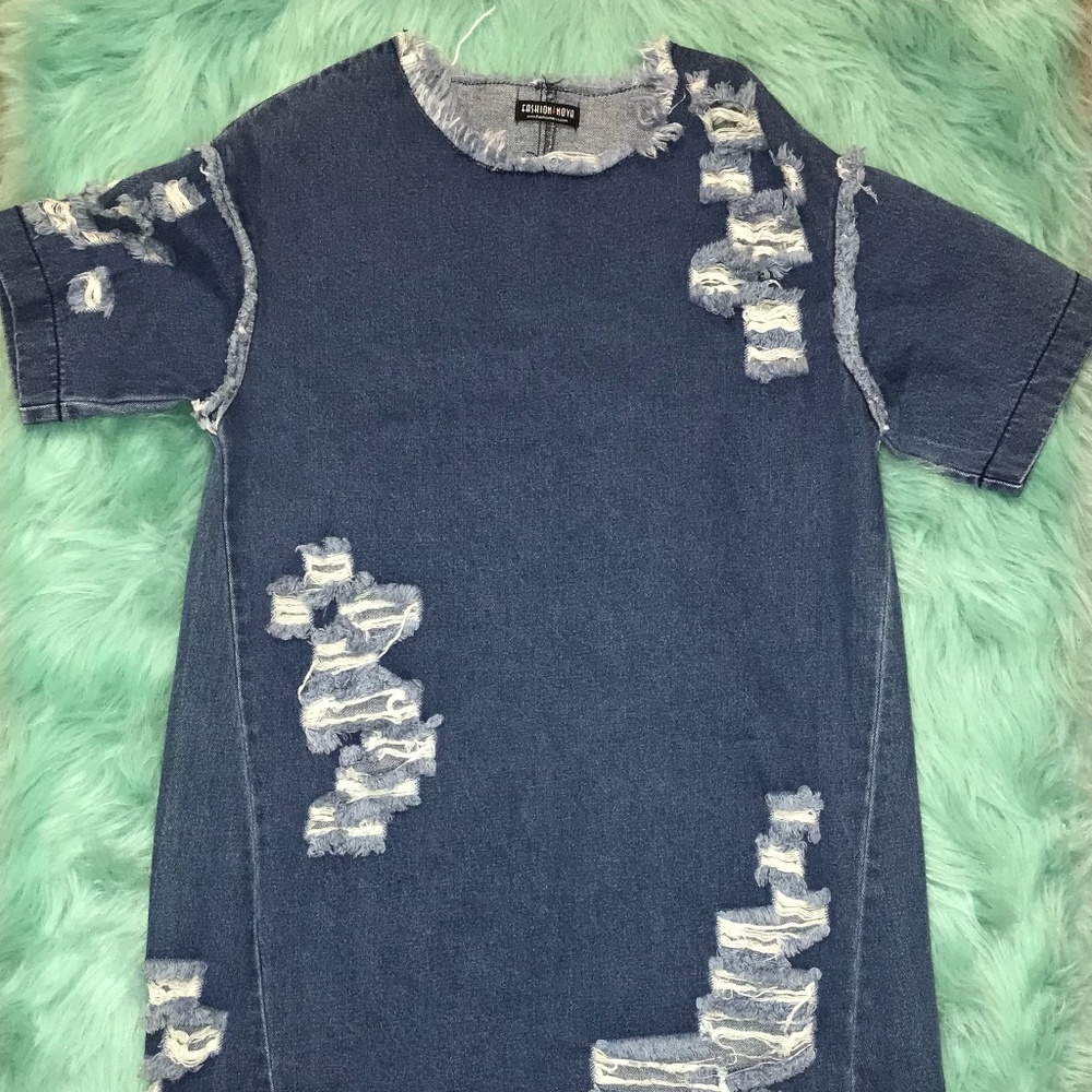Distressed Jean Dress
